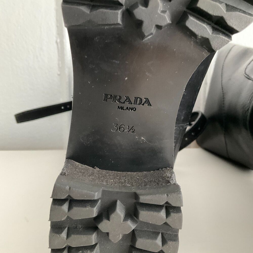 Prada - Leather Rain Boots - Mid Calf - Beautiful Boots - Great Condition! - Picture 12 of 14